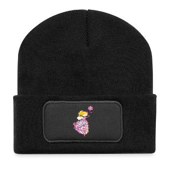 Flower Princes - Recycelte Patch Beanie - Schwarz - Vorne