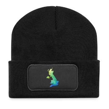 Karte UK - Recycelte Patch Beanie - Schwarz - Vorne