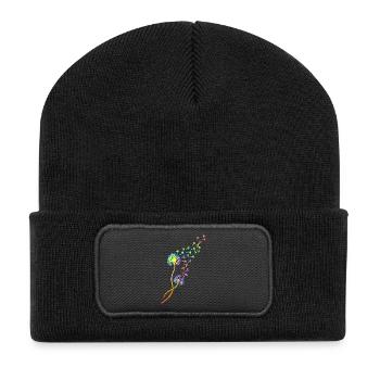 Dandelion blowball, flower, summer, garden, spring - Beanie recyclé à patch - noir - Devant