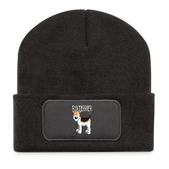 Funny Fox Terrier - Dog - Dog - Cartoon - Gift - Recycled Patch Beanie - dark grey - Front
