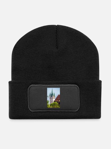Straubing Stadtturm - Recycelte Patch Beanie - Schwarz