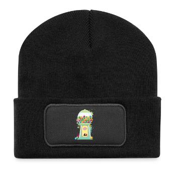 nostalgique rétro chewing-gum distributeur automatique style graffiti - Beanie recyclé à patch - noir - Devant