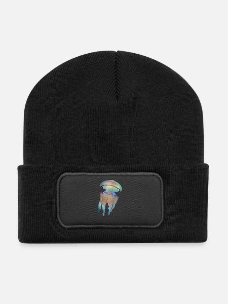 Méduse - Beanie recyclé à patch - noir