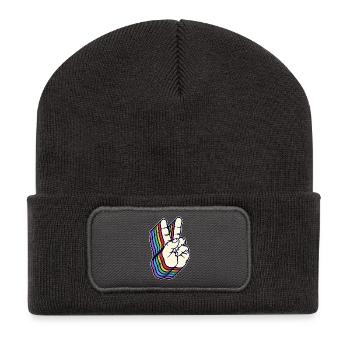 Paix Mondiale Signe de Paix Liberté Humanité - Beanie recyclé à patch - charbon - Devant