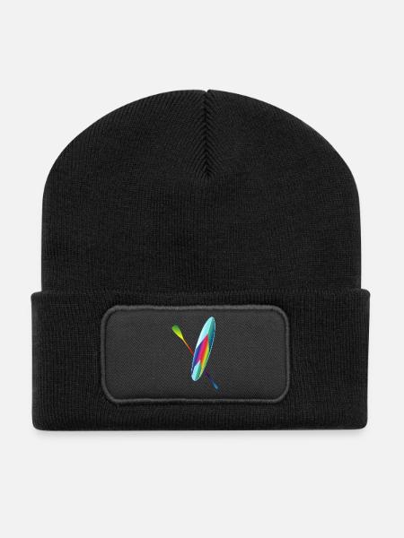 Stand up paddling farbenfrohes Paddle Board - Recycelte Patch Beanie - Schwarz