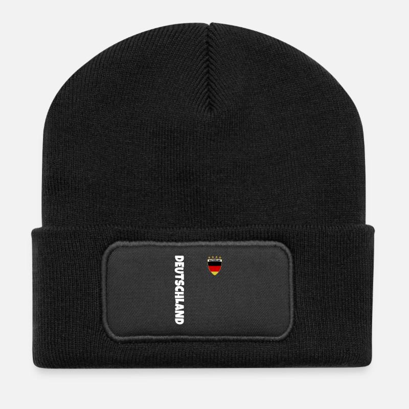 Fußball Deutschland EM 2024 Meister - Recycelte Patch Beanie - Schwarz
