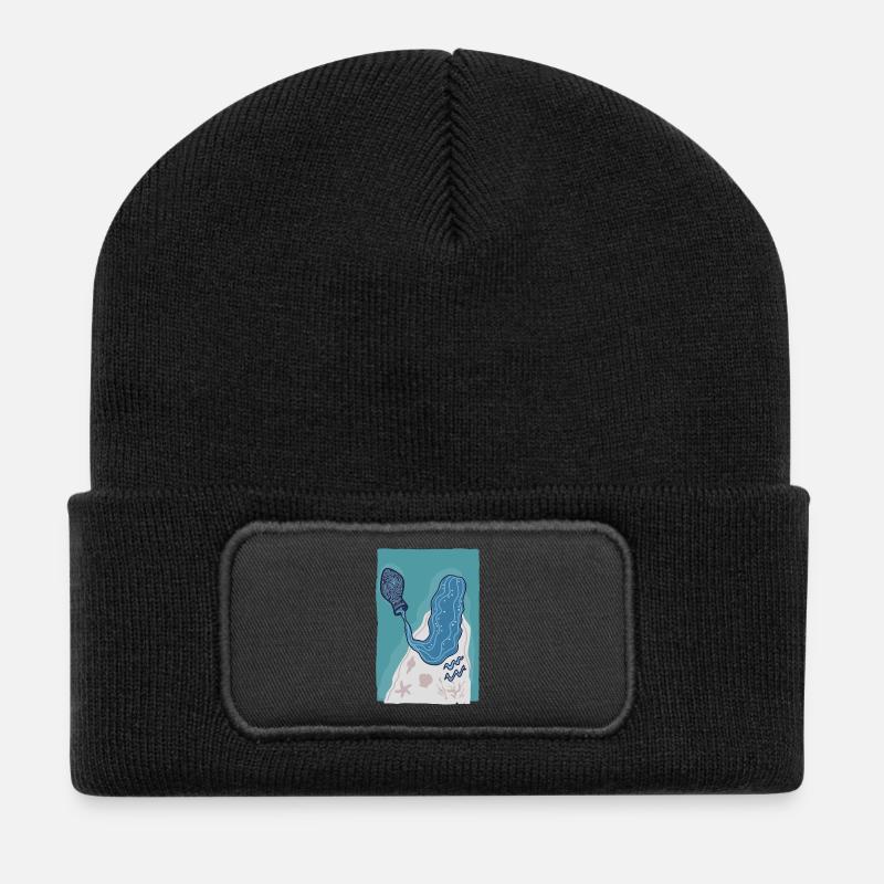 Signe du Verseau Illustration Ondes féminines - Beanie recyclé à patch - noir