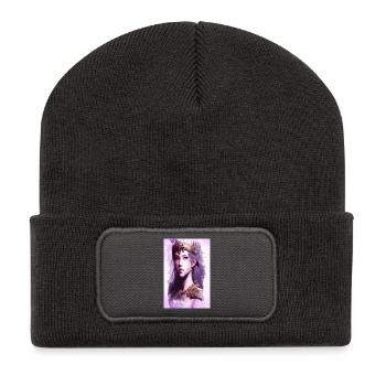 Walküre Amazone Kriegerin Fine Art Poster - Recycelte Patch Beanie - Dunkelgrau - Vorne