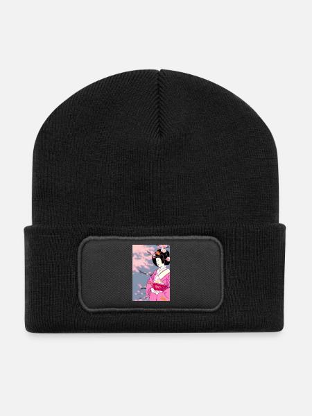Geisha 3 - Beanie recyclé à patch - noir