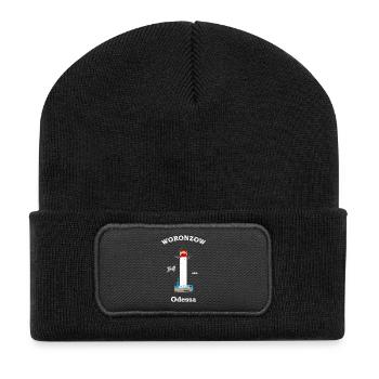 Leuchtturm Woronzow, Golf von Odessa, Ukraine - Recycelte Patch Beanie - Schwarz - Vorne