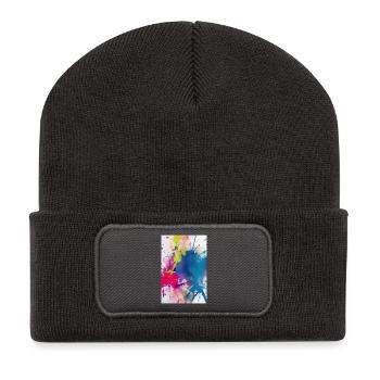 Splashes of color. Painting - Recycled Patch Beanie - dark grey - Front