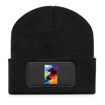Motifs de peinture - Beanie recyclé à patch - noir - Devant