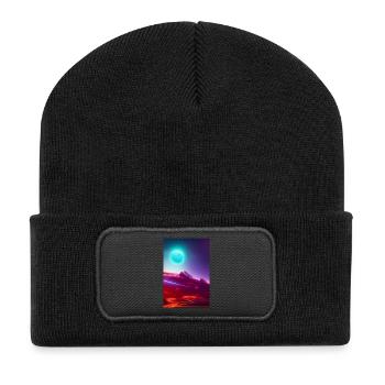 Espace, Planètes - Beanie recyclé à patch - noir - Devant