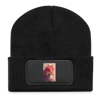 Art floral - Beanie recyclé à patch - noir - Devant