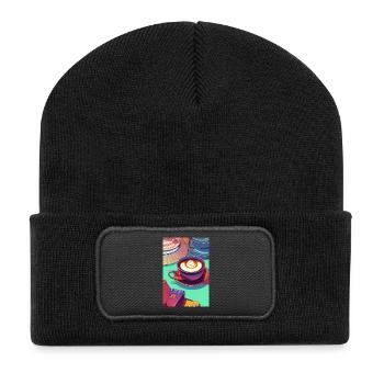 Coffee, coffee beans - Recycled Patch Beanie - black - Front