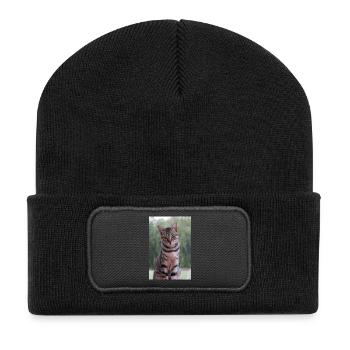 Chaton Chaton - Beanie recyclé à patch - noir - Devant