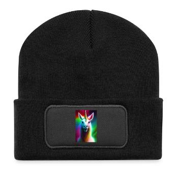 Einhorn - Recycelte Patch Beanie - Schwarz - Vorne