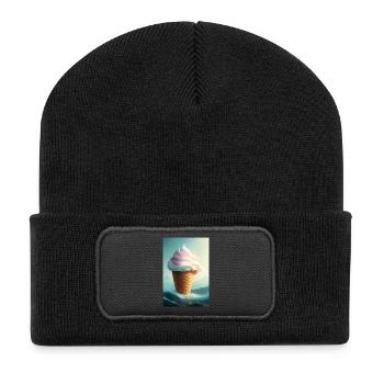 Ice cream - Recycled Patch Beanie - black - Front