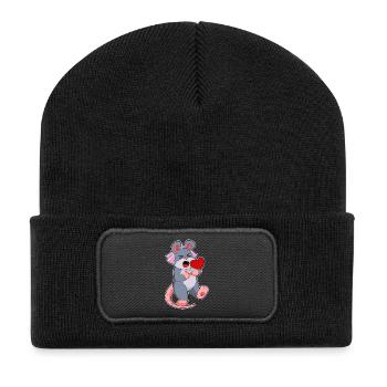 Mariage Mouse Bride Veil - Beanie recyclé à patch - noir - Devant