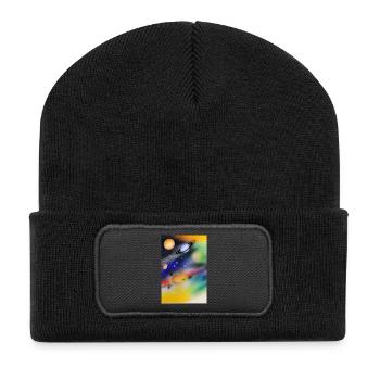 Space and planets - Recycled Patch Beanie - black - Front