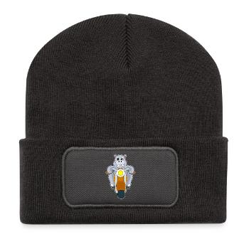 Moto Hippopotame - Beanie recyclé à patch - charbon - Devant