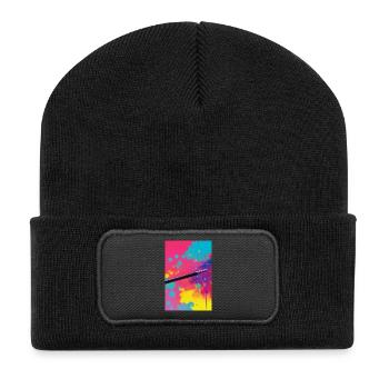 Abstract art - Recycled Patch Beanie - black - Front