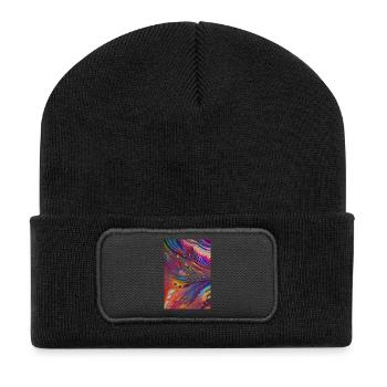 Abstract art - Recycled Patch Beanie - black - Front