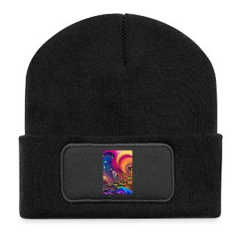 Abstract art - Recycled Patch Beanie - black - Front
