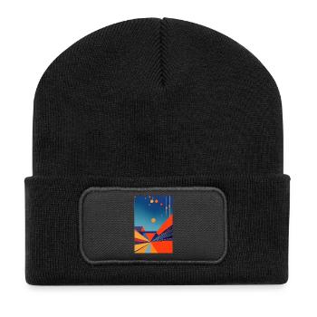 Abstrakte Kunst - Recycelte Patch Beanie - Schwarz - Vorne