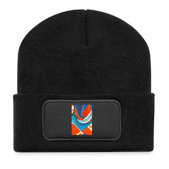 Abstrakte Kunst - Recycelte Patch Beanie - Schwarz - Vorne