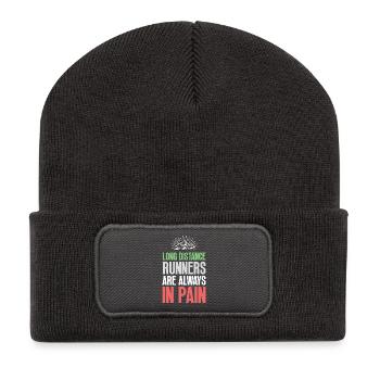 Langstreckenläufer haben immer Schmerzen - Recycelte Patch Beanie - Dunkelgrau - Vorne