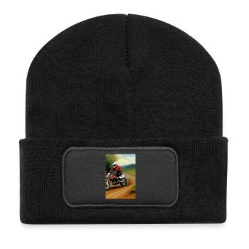 Équitation en motocross - Beanie recyclé à patch - noir - Devant