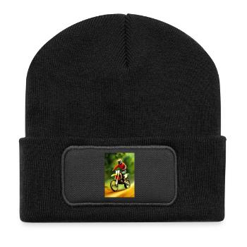 Équitation en motocross - Beanie recyclé à patch - noir - Devant