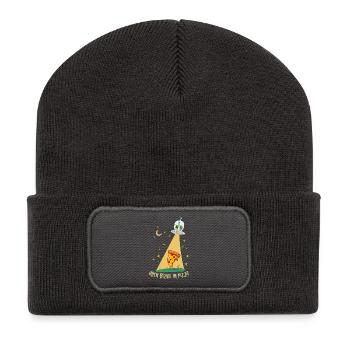 Alien Pizza 2 - Recycled Patch Beanie - dark grey - Front