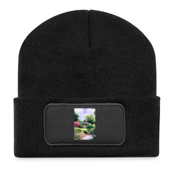 Chinese Zen Garden - Recycled Patch Beanie - black - Front