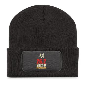 Marathon - 26,2 Meilen Entschlossenheit - Recycelte Patch Beanie - Dunkelgrau - Vorne