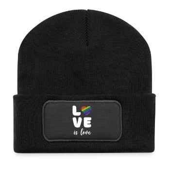 Pride Month - Liebe ist Liebe - Recycelte Patch Beanie - Schwarz - Vorne