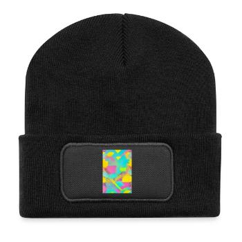 Retro Pattern Colorful - Recycled Patch Beanie - black - Front