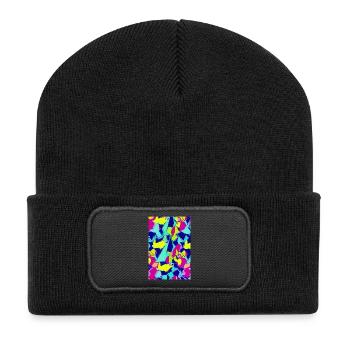 Retro Pattern Colorful - Recycled Patch Beanie - black - Front