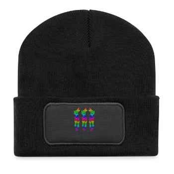 CSD 3girl friends lbgtq + gay rainbow party lesbian - Beanie recyclé à patch - noir - Devant