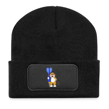 Hund Dart Dartpfeil - Recycelte Patch Beanie - Schwarz - Vorne