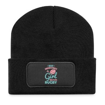 Rugby Player Girls - Recycled Patch Beanie - black - Front