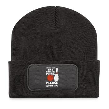 Funny bowler saying - Recycled Patch Beanie - dark grey - Front