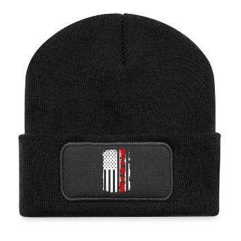 Drapeau américain en détresse avec AMERICAN - Beanie recyclé à patch - noir - Devant