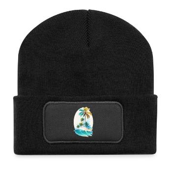 Aloha - Recycelte Patch Beanie - Schwarz - Vorne