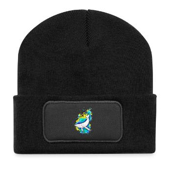 Humpback whale - Recycled Patch Beanie - black - Front