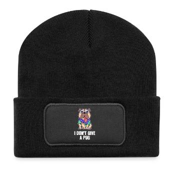 Welpe Statement Haustiere Lieblingstier Heimtier - Recycelte Patch Beanie - Schwarz - Vorne