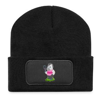 Raquette de tennis de tennis à cheval - Beanie recyclé à patch - noir - Devant