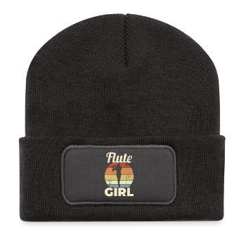 Drôle De Flûte Fille - Beanie recyclé à patch - charbon - Devant