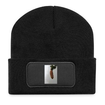 PINE CONES IN THE MORNING MIST - Recycled Patch Beanie - black - Front
